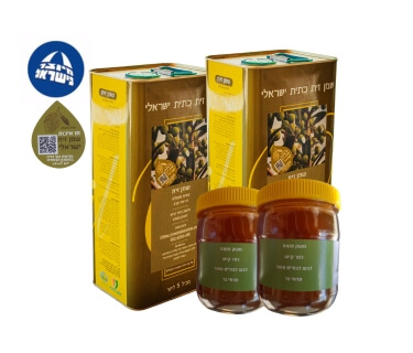 מארז מיוחד 10 ליטר שמן זית ו-2 קג דבש פרחי בר