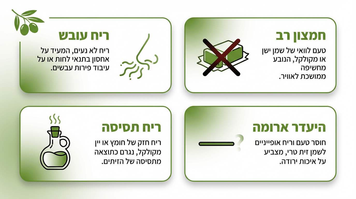 טעויות נפוצות בזיהוי שמן זית לא טרי