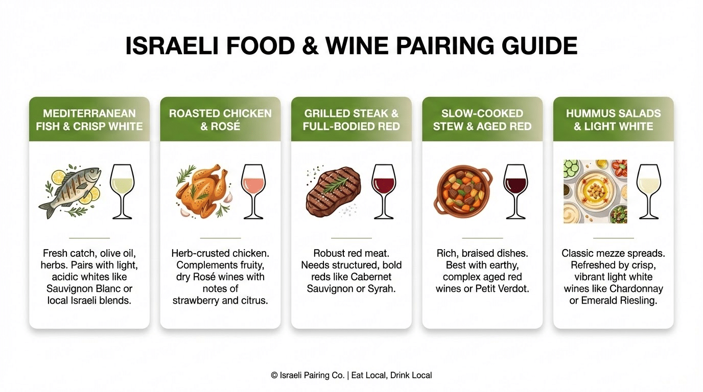 התאמת יין בוטיק לאוכל ישראלי - מדריך שזיפים