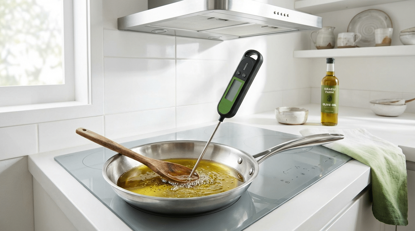 באיזו טמפרטורה כדאי לטגן כדי שהשמן לא יעשן