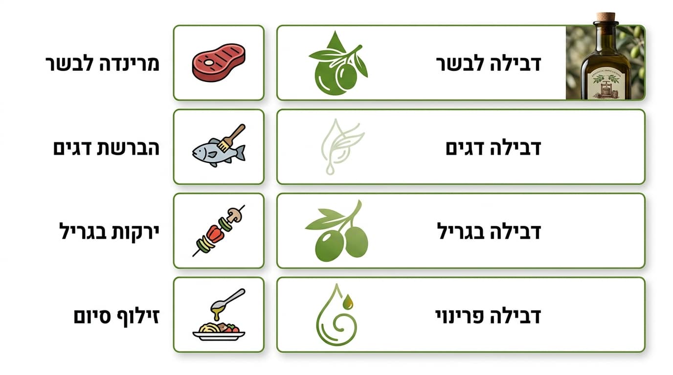 איזה זן שמן זית הכי מתאים לגריל — עדין, מאוזן או דומיננטי
