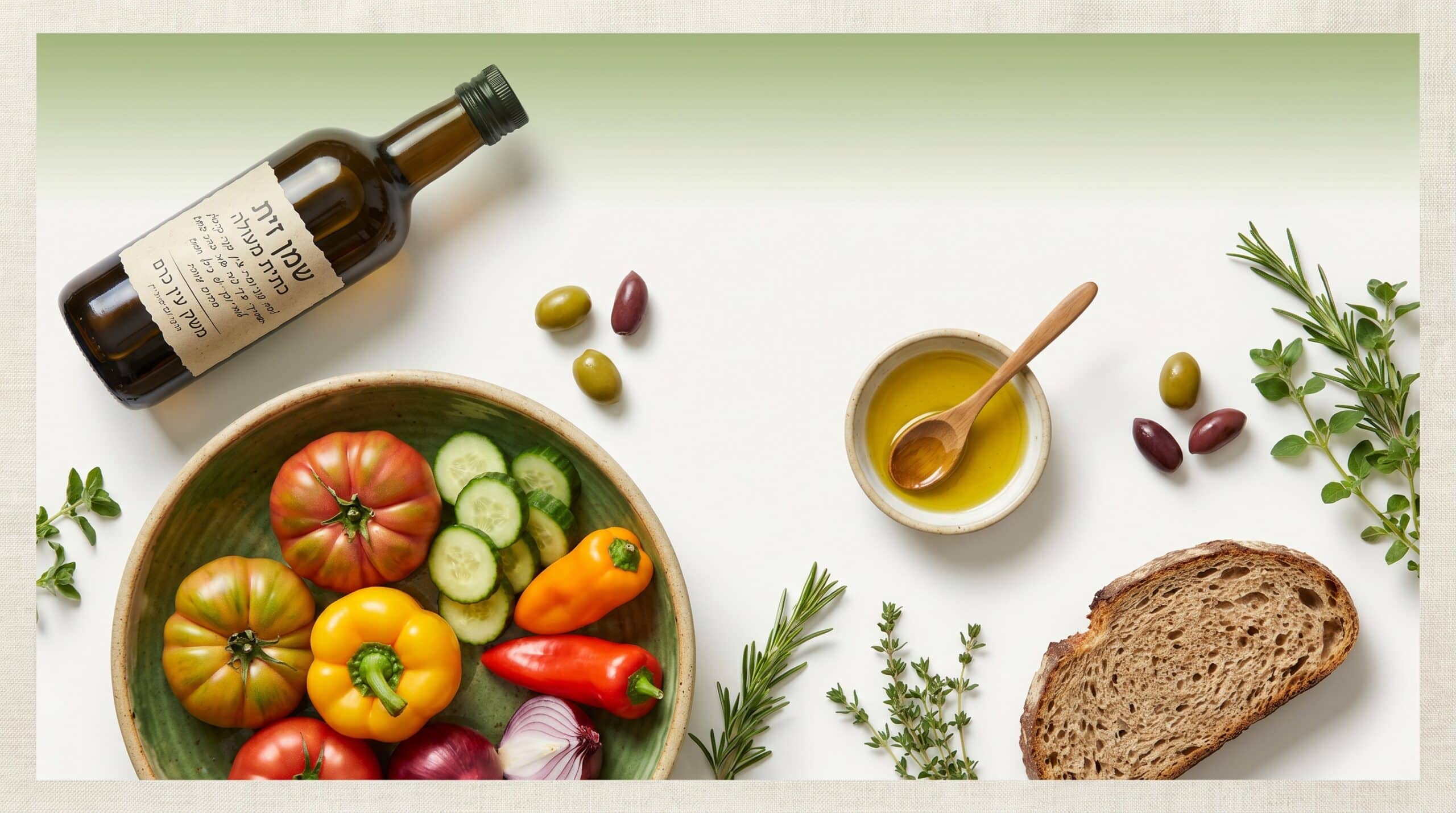 דיאטה ים תיכונית ושמן זית כתית מעולה ממשק פנחס