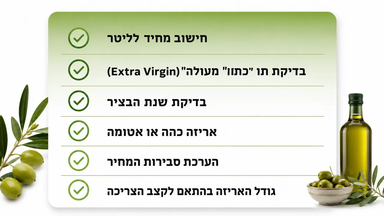 מה לבדוק על תווית שמן זית לפני הקנייה