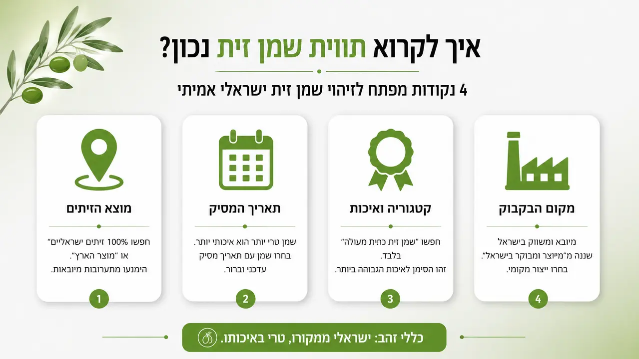 איך יודעים אם שמן זית הוא באמת ישראלי ולא תערובת