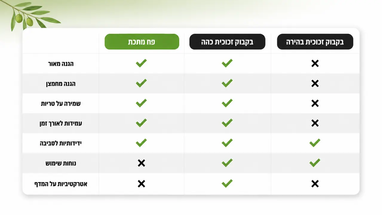 השוואה מהירה בין פח לבקבוק לשימוש ביתי