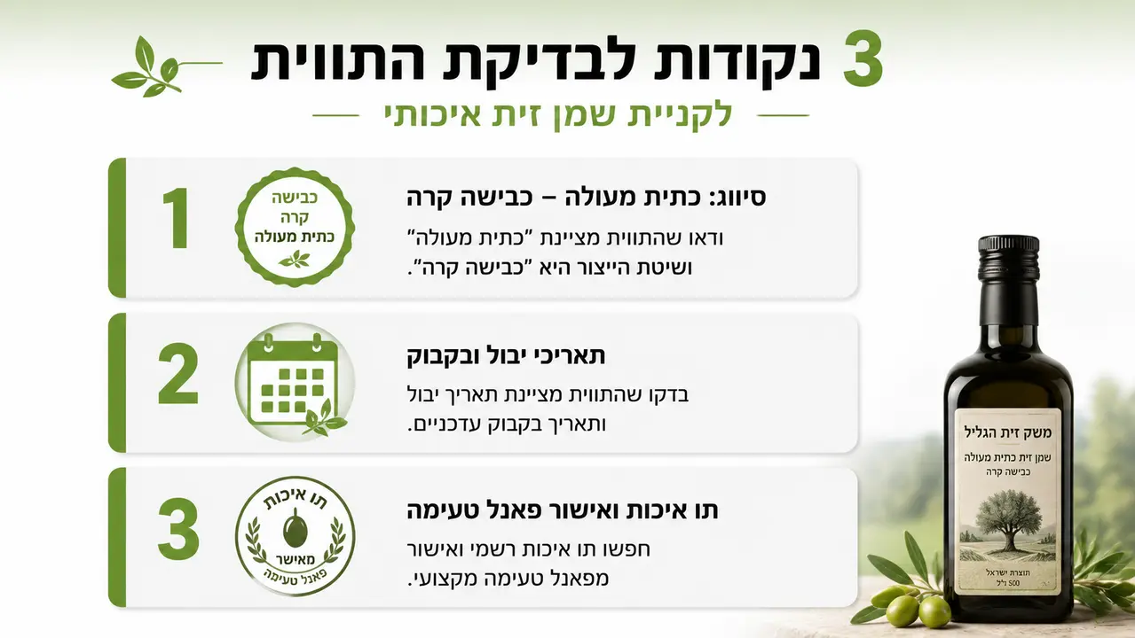 מה בודקים על תווית שמן זית לפני הקנייה
