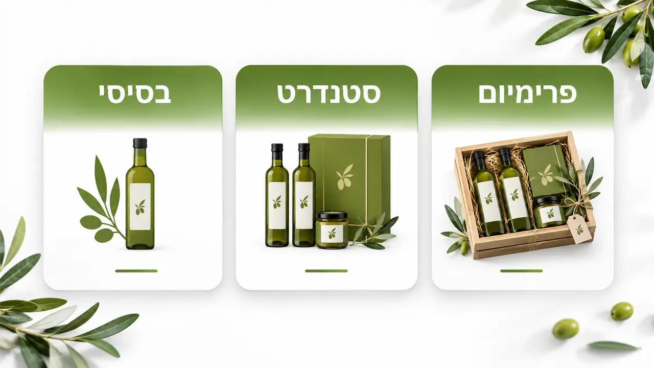 ההבדל בפועל בין רמות מארזי המתנה - בסיסי, סטנדרט ופרימיום