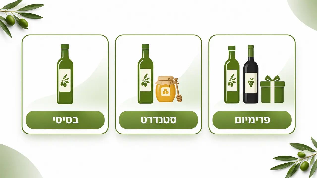 בחירת מארז שמן זית ללקוחות בהתאם לתקציב העסקי
